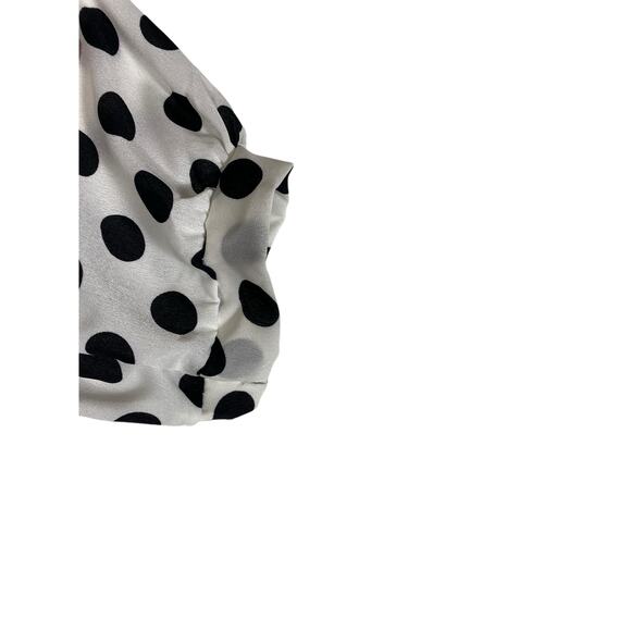 NWT Women's xiao xiao White Polka Dot Button Down Blouse Size Large - Picture 4 of 5